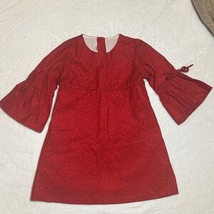 EUC Dondolo red glitter metallic dress with bell sleeves size 6